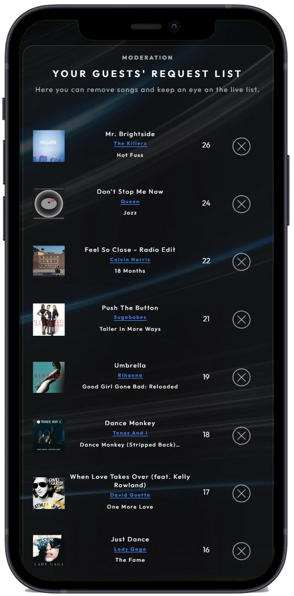 Appli DJfy : espace DJ, gérer les propositions